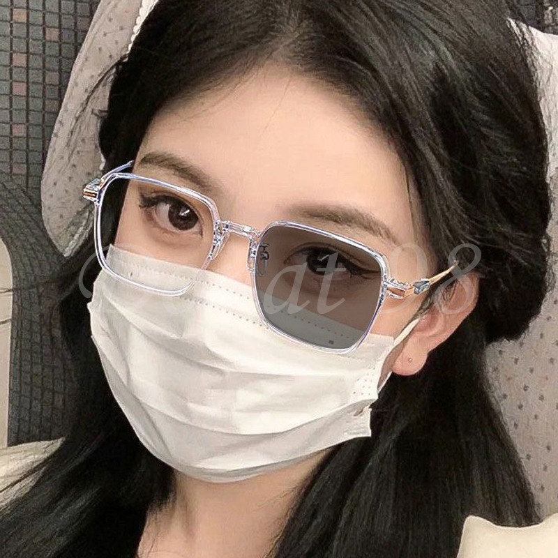 DISKON NEW DESIGN KACAMATA PHOTOCROMIC WANITA SQUARE FRAME FRAME & LENSA KACA MATA FOTOKROMIK