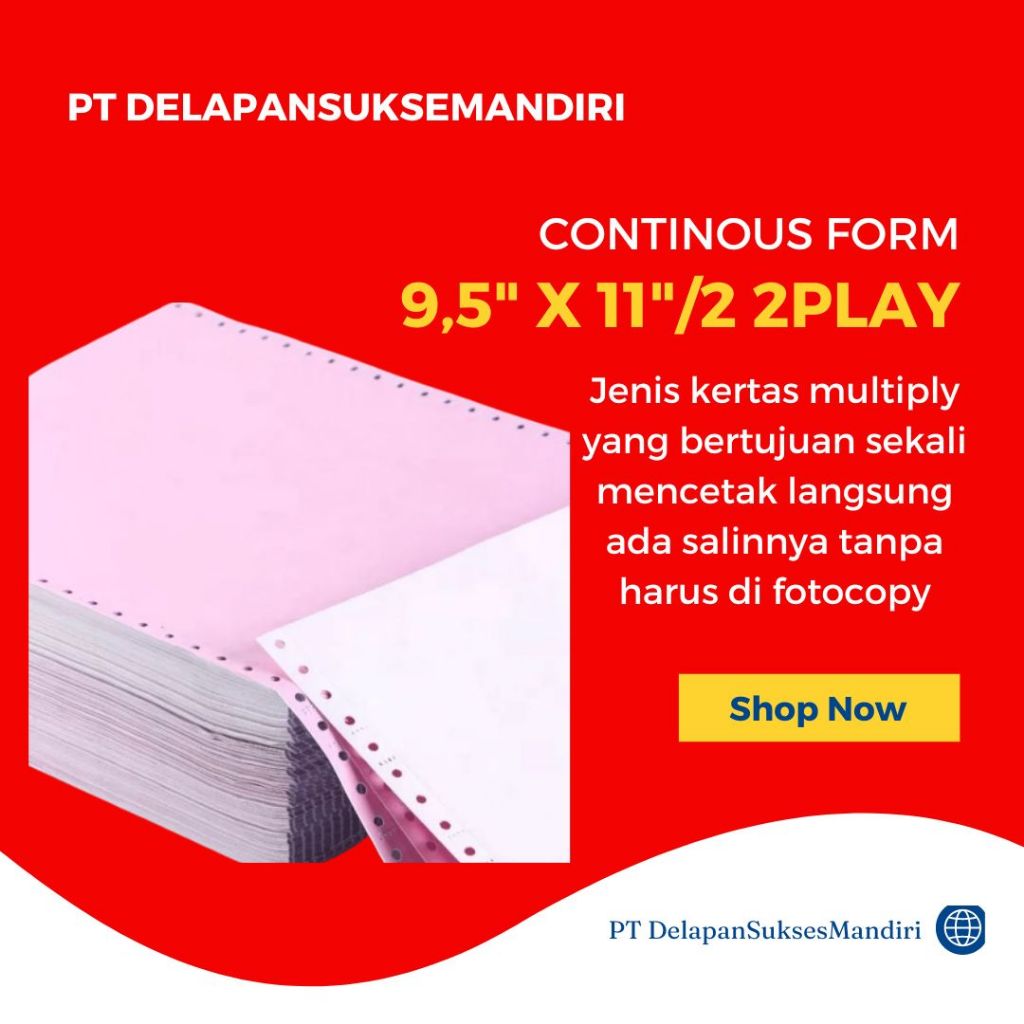 

KERTAS CONTINUOUS FORM 2 PLAY ANTI MACET 9,5"x 11"/2