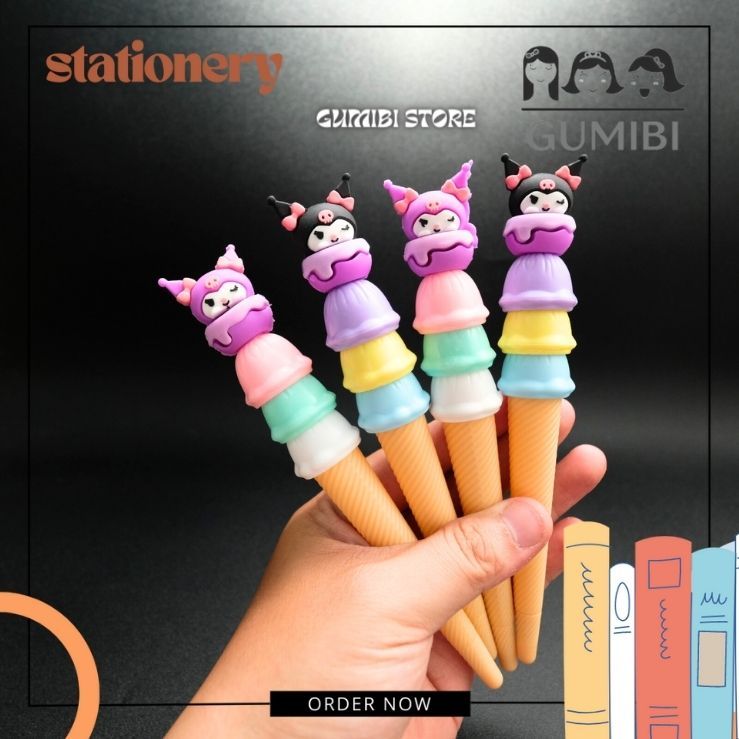 

PULPEN ICE CREAM TUMPUK KUROMI MEWAH GEL PEN ES KRIM SUSUN KUROMI LUCU TERMURAH