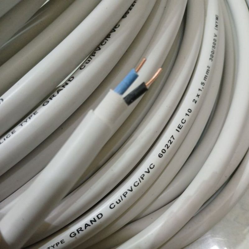 Kabel NYM 2 x 1,5 mm Tembaga Murni / Meteran