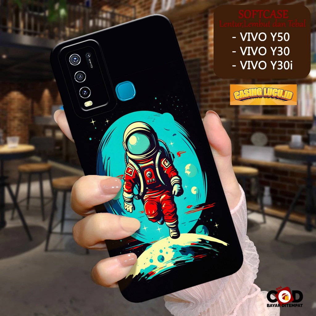 Case Hp Vivo Y30i / Y30 / Y50 Terbaru - Fashion Case Astronot - Casing Vivo Y30i / Y30 / Y50 - Softc