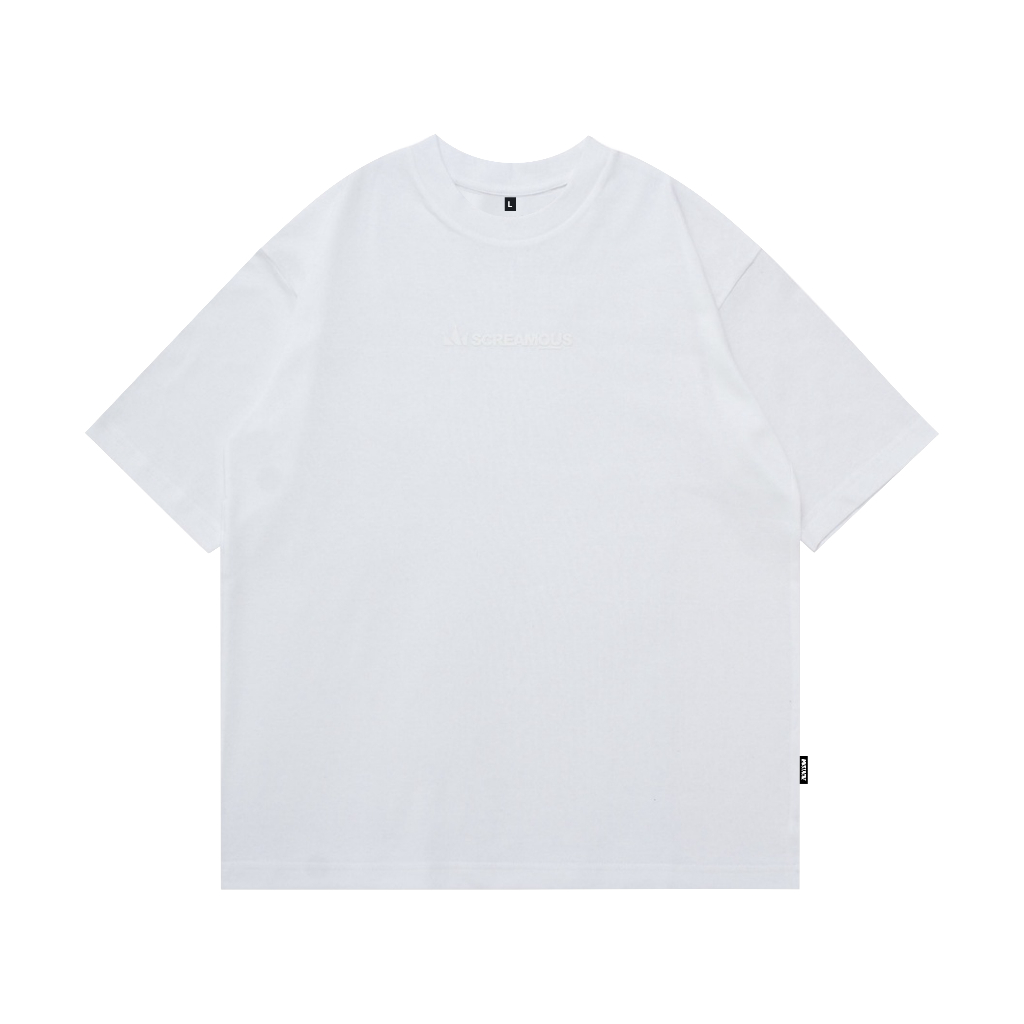 MUSTACHE T-SHIRT WHITE OVERSIZED / KAOS POLOS OVERSIZE PUTIH