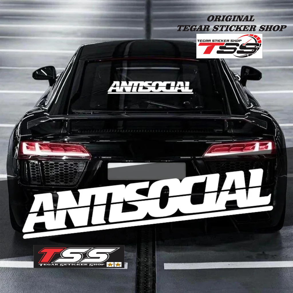 sticker mobil sticker kaca antisocial stiker kaca mobil antisocial sticker kaca mobil depan/belakang