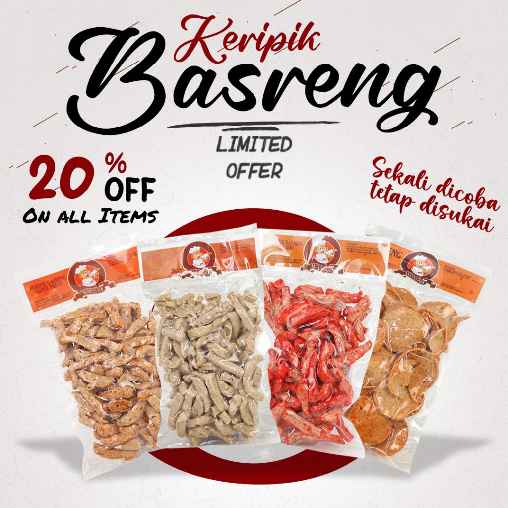 

Keripik Basreng Pedas / Balado / Original / Pipih - Mayasari