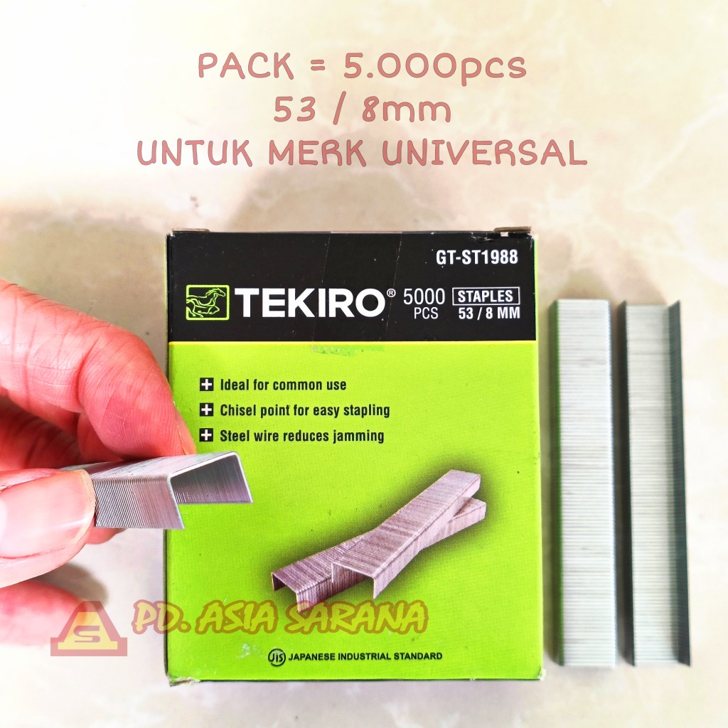 

Refill Staples 8mm Tembak TEKIRO GT-ST1988 Isi Steples Stapler 53/8 mm