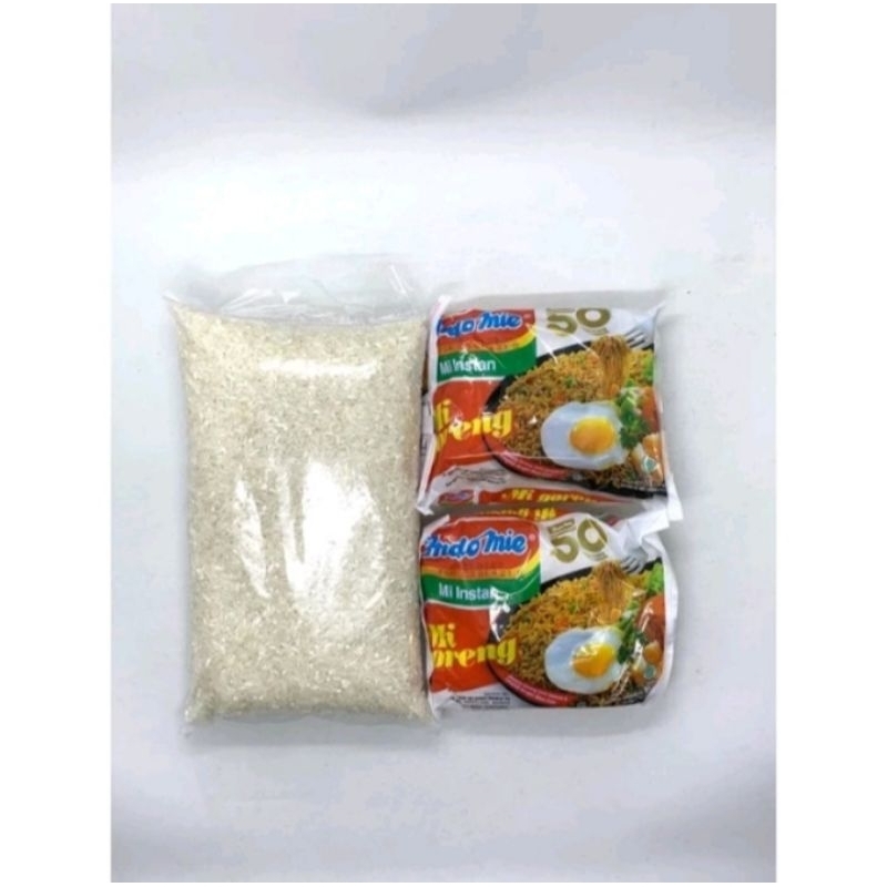 

PAKET HEMAT SEMBAKO andalan Beras 1kg & Indomie goreng Spesial