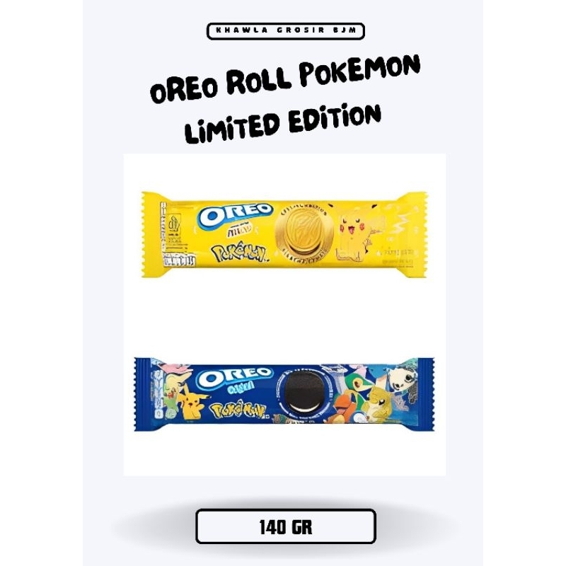 

KALSEL ENAK WAFER OREO ROLL LIMITED EDITION POKEMON PIKACHU BANANA CHOCOLATE CREAM 140 GR