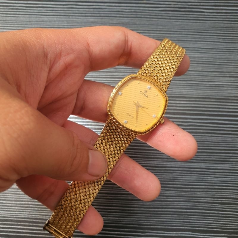 Cyma Watch Quartz Gold Original Second Preloved