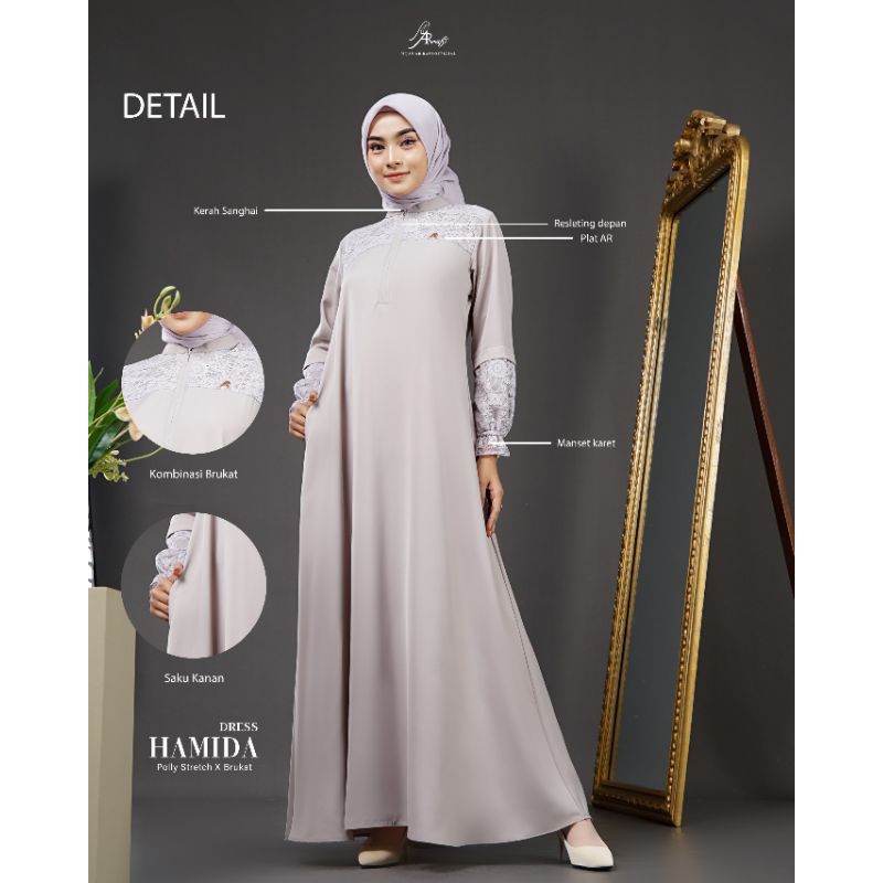 BAJU GAMIS HAMIDA DRESS ARRAFI | BAJU GAMIS BUSUI FRIENDLY  | BAJU GAMIS LEBARAN 2024 | BAJU GAMIS M