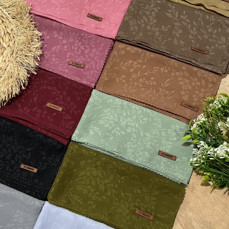 Produk Hemat  Afdholstore96 Embos Bella Square Lasercut Jilbab Emboss Segiempat Laser Cut Motif Bung