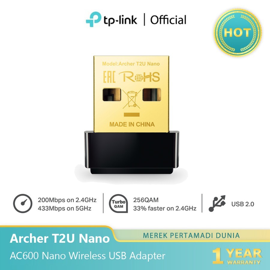 AC600 Nano Wireless USB Adapter (Archer T2U Nano)