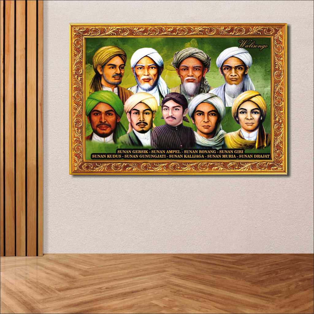 Hiasan Dinding Lukisan WALISONGO Frame MDF islami tokoh