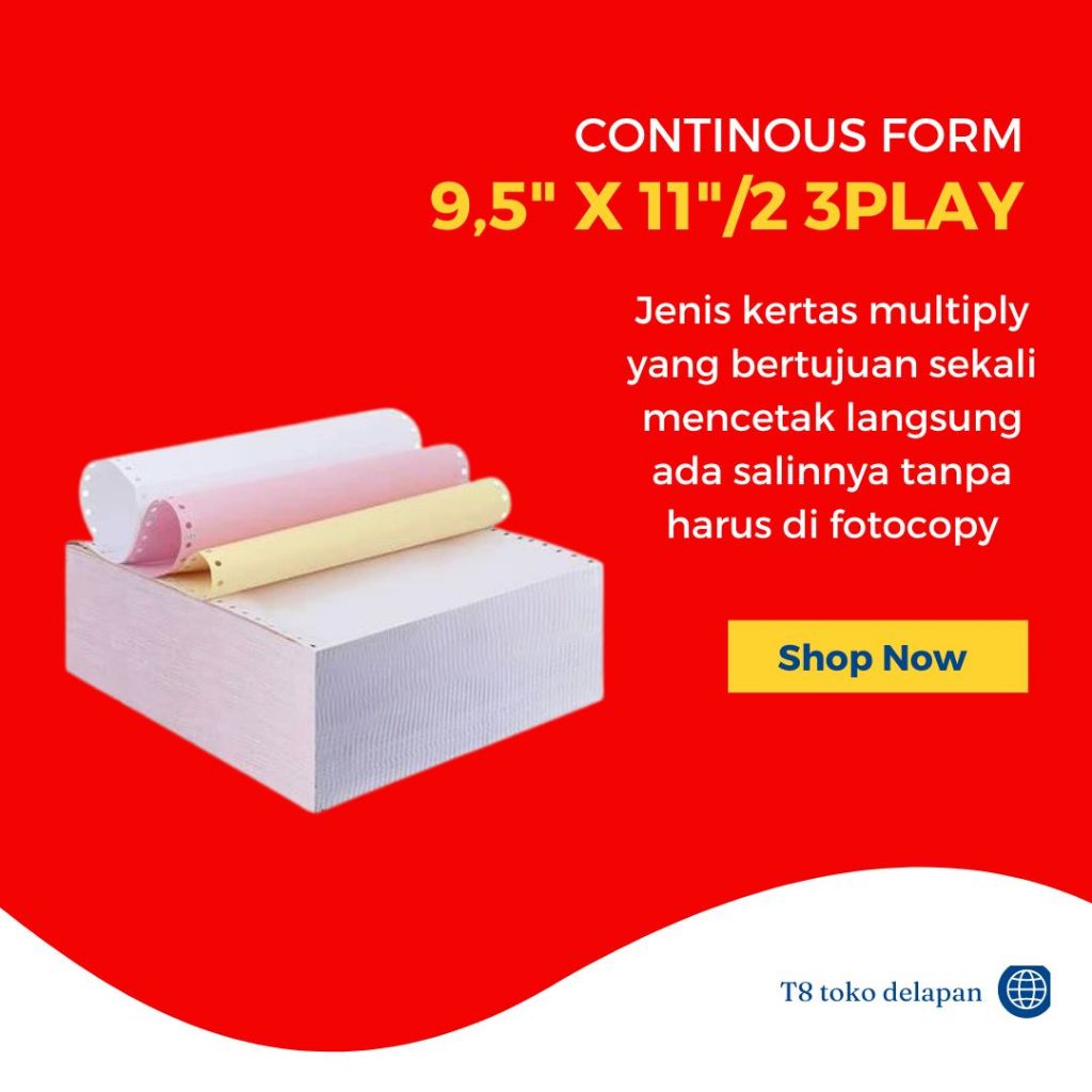 

KERTAS CONTINUOUS FORM 3 PLAY ANTI MACET 9,5"x 11" /2