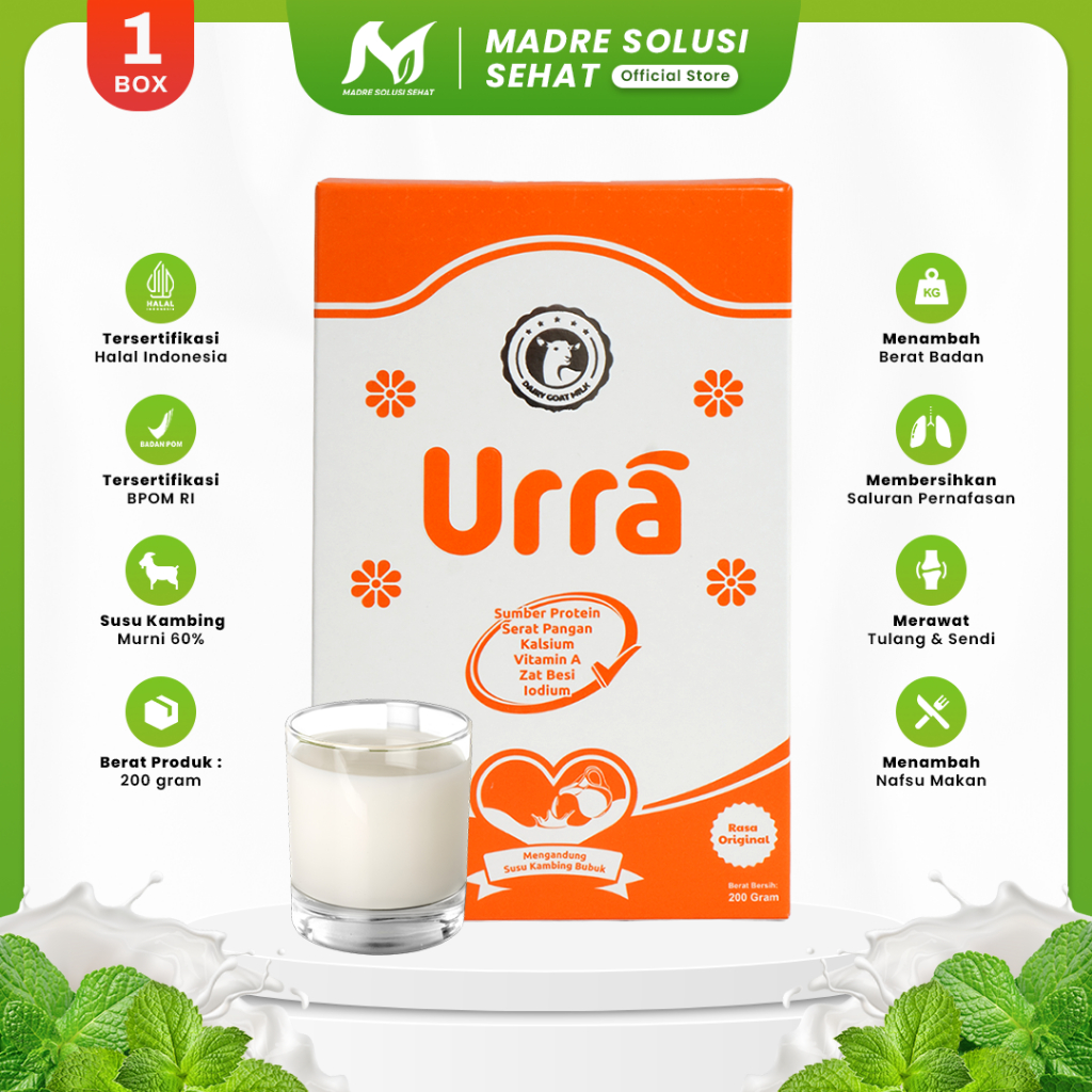 

Madre Solusi Sehat Susu Kambing Saanen Urra 1 Box Penambah Berat Badan Anak Menjaga Metabolisme