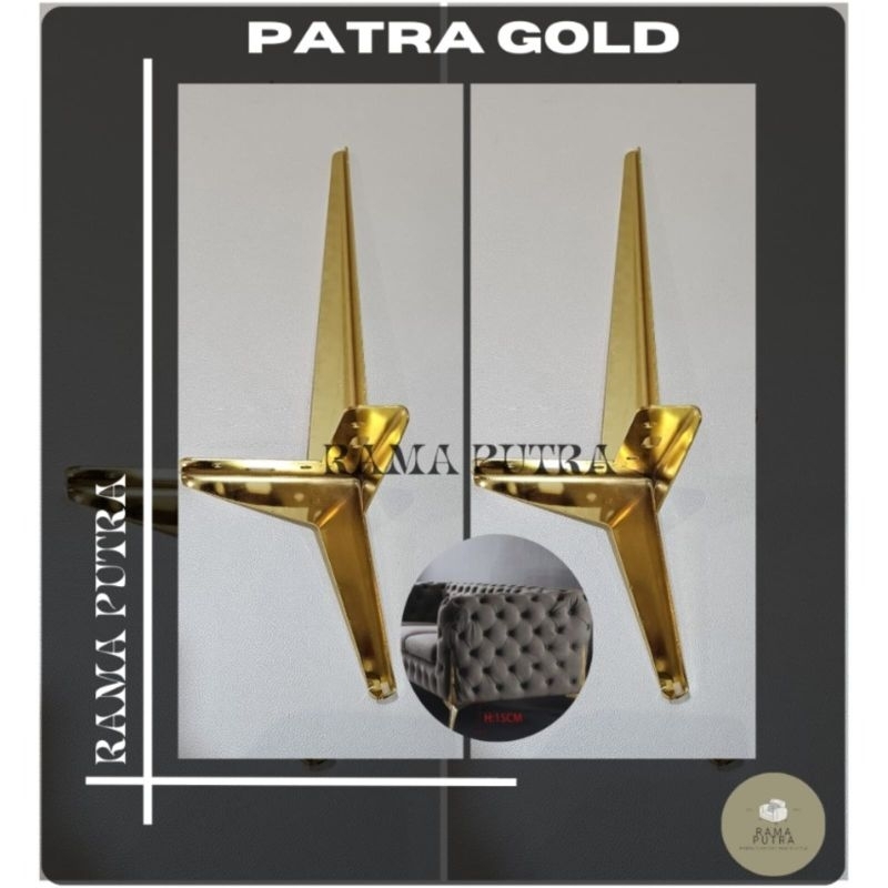 Kaki Sofa Gold Patra /kaki Sofa Emas Sultan / Sofa Leg Besi - Premium Metal Sofa Leg