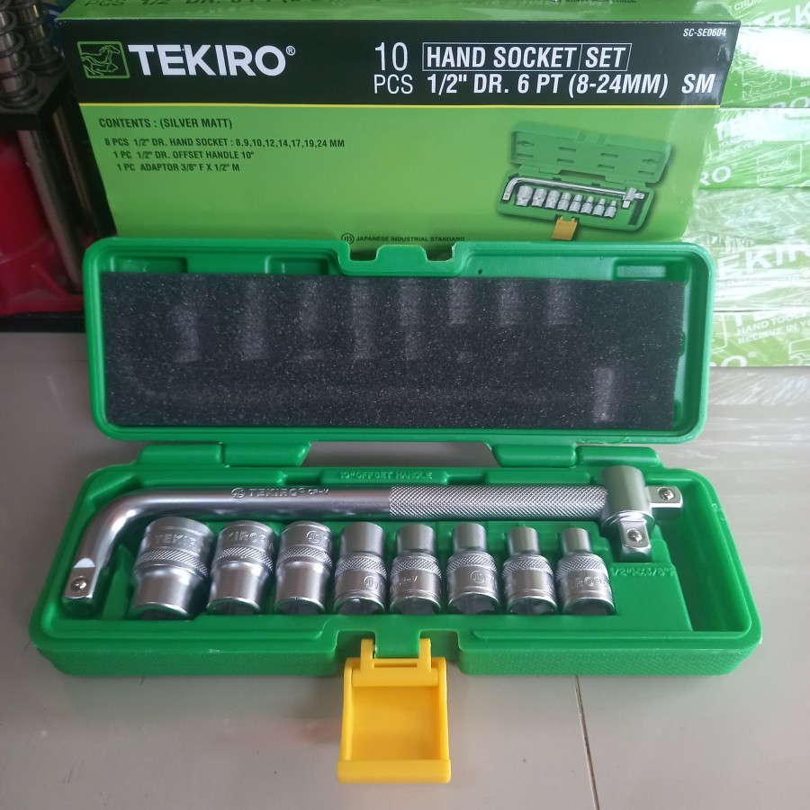 TEKIRO Kunci Sock 10PCS 8-24 Kunci Sok 1/2" Socket Set Tekiro 10 Pcs