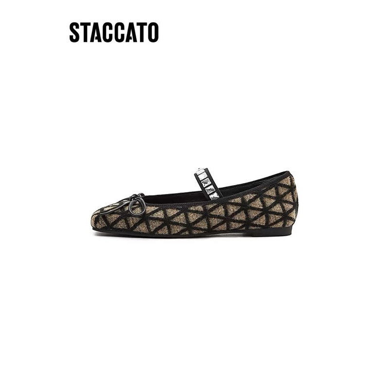 TerMurah SALE Staccato ORIGINAL 9UR46 Women's Flats Shoes - Black Hitam Casual Pesta Sehari hari Wan