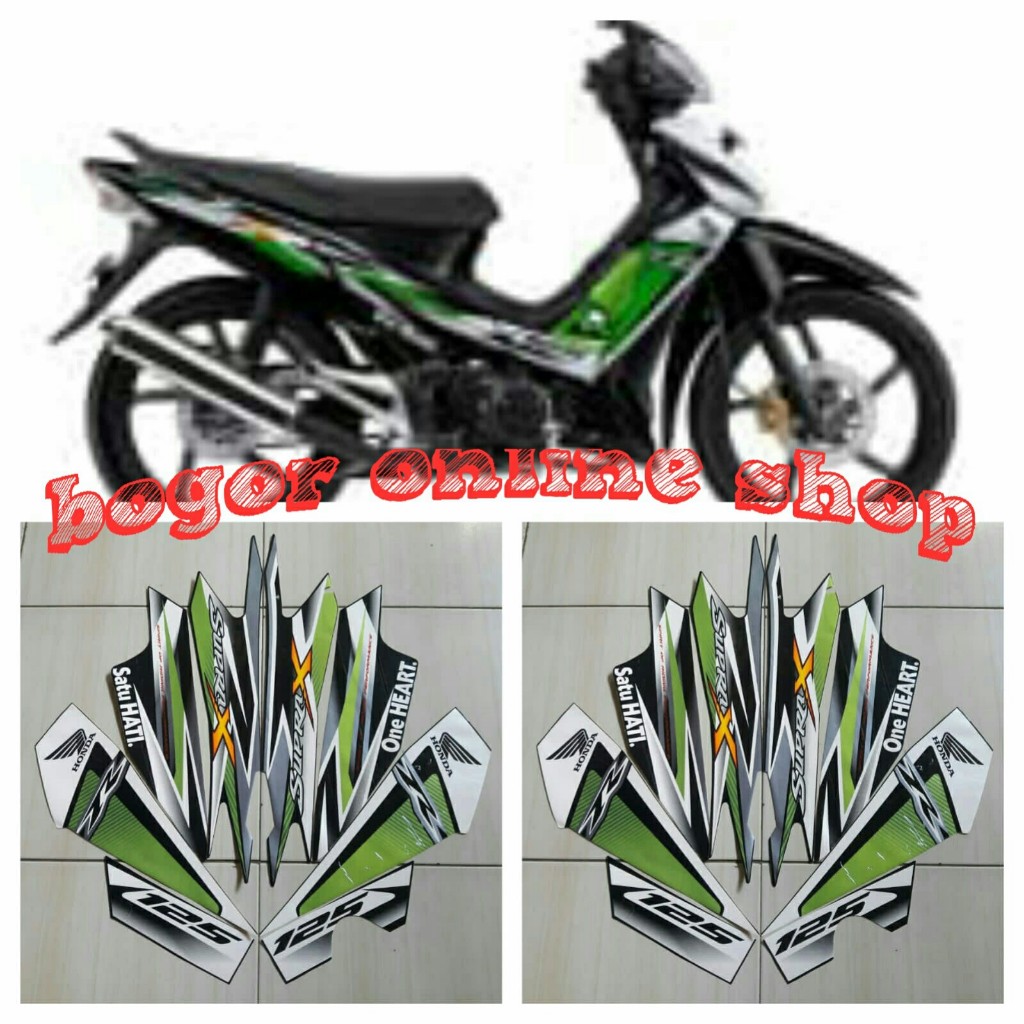 stiker motor supra x 125r 2013 hijau