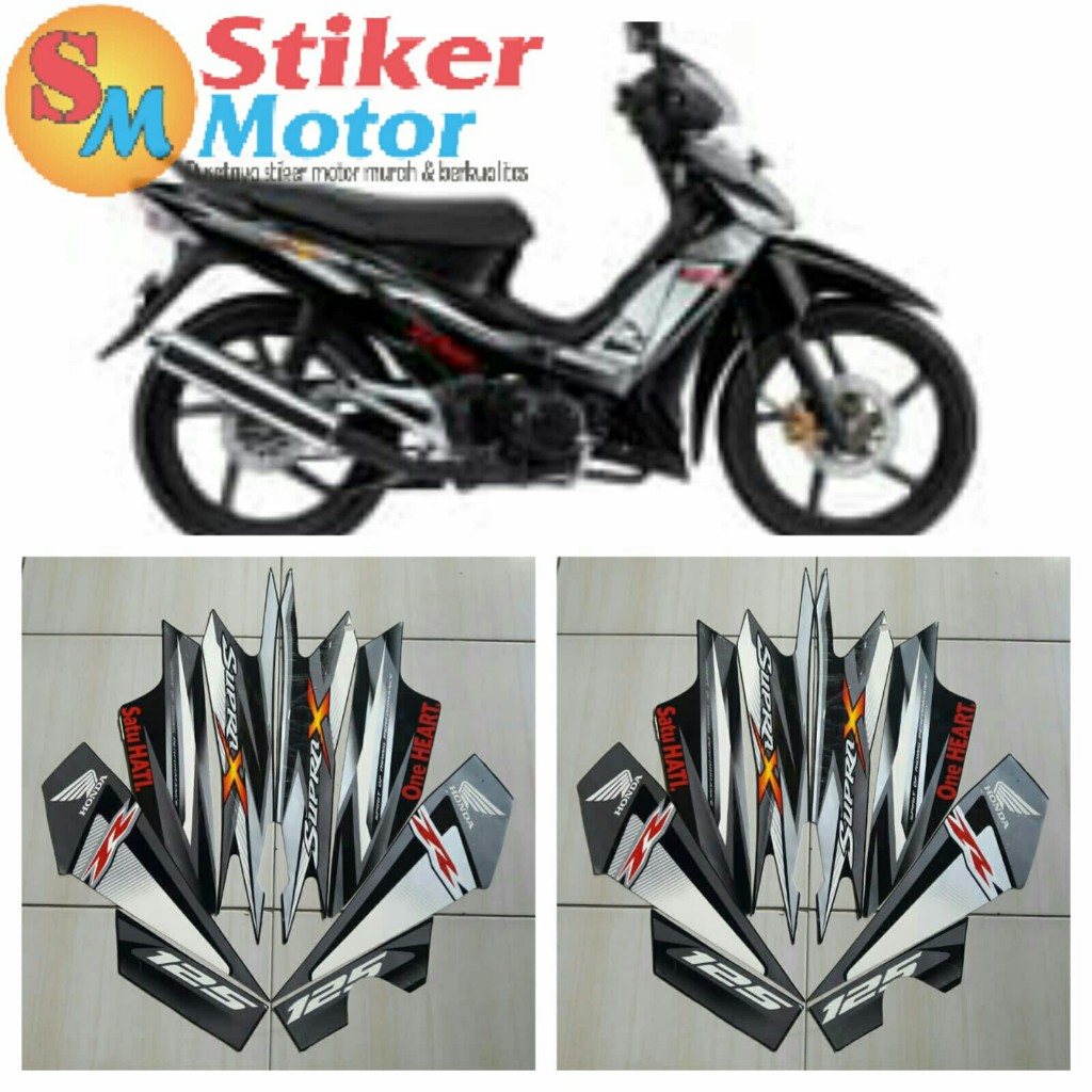 STICKER STRIPING LIS LES BODY MOTOR SUPRA X 125R 2013 FULL HITAM