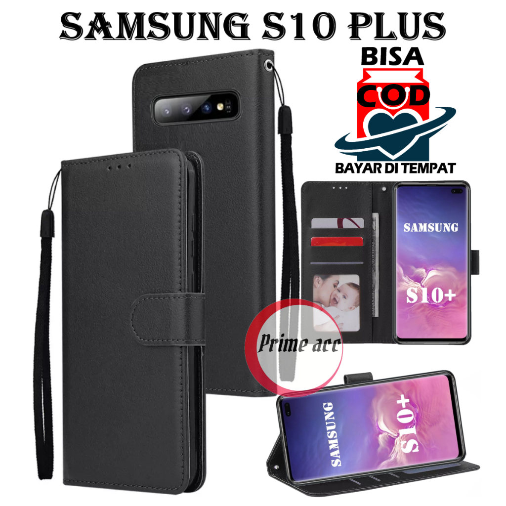 flip case SAMSUNG 10 PLUS leather case casing dompet handphone