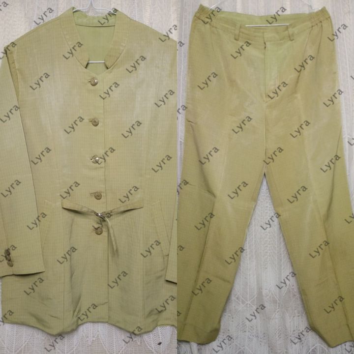 [Oneset Preloved] Kemeja/Blazer/Pakaian Seragam/Dinas/PNS/Guru + Celana Panjang Khaki Wanita Lengan 