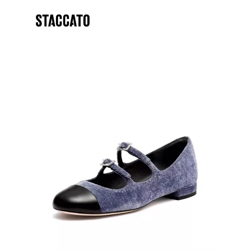 Ter Murah SALE ORIGINAL Staccato EQH01 Women's Flats Shoes - Blue White Biru Putih Sepatu Wanita