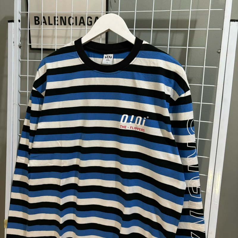 Oioi 5252 striped oversized long sleeve blackbluewhite ORIGINAL 100%