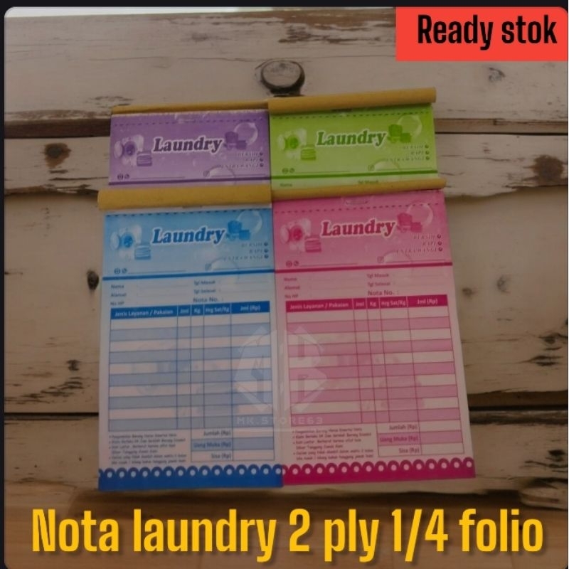 

NOTA LOUNDRY 1 PLY & 2 PLY 1/4 FOLIO | B | - SIAP KIRIM