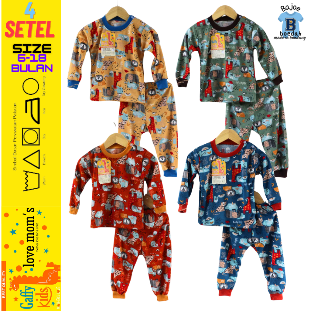 PROMO BAJU BAYI GAFFYKIDS 4 STEL UNTUK UMUR 4-18 BULAN