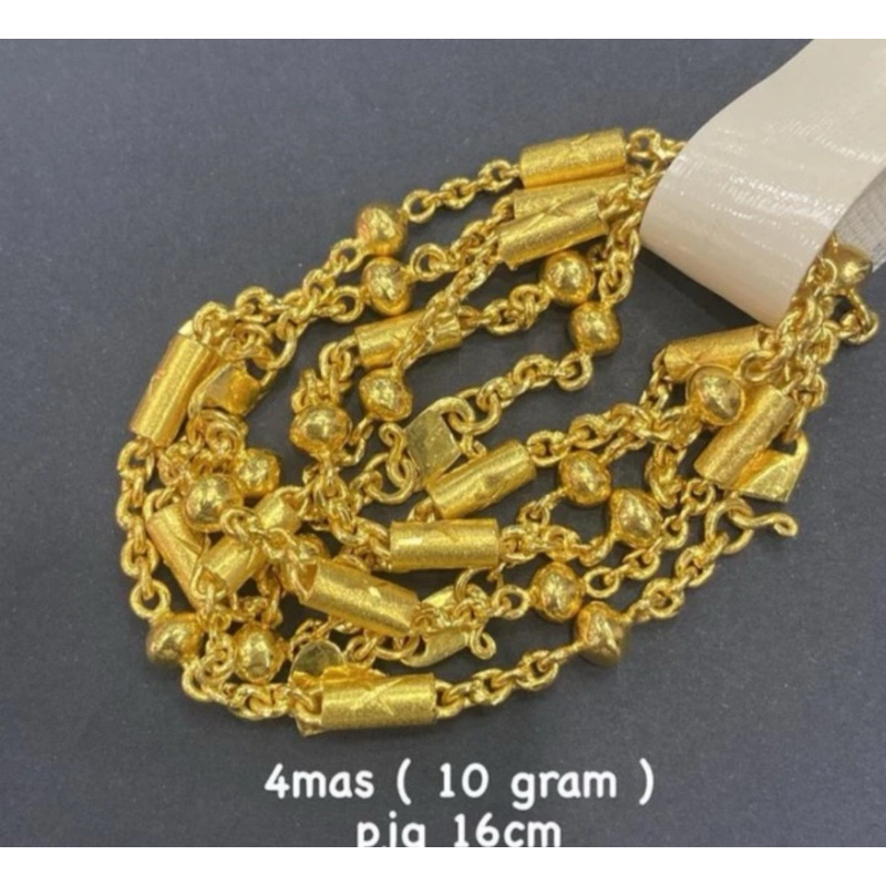 Gelang bola bambu kadar 99 /24k emas asli