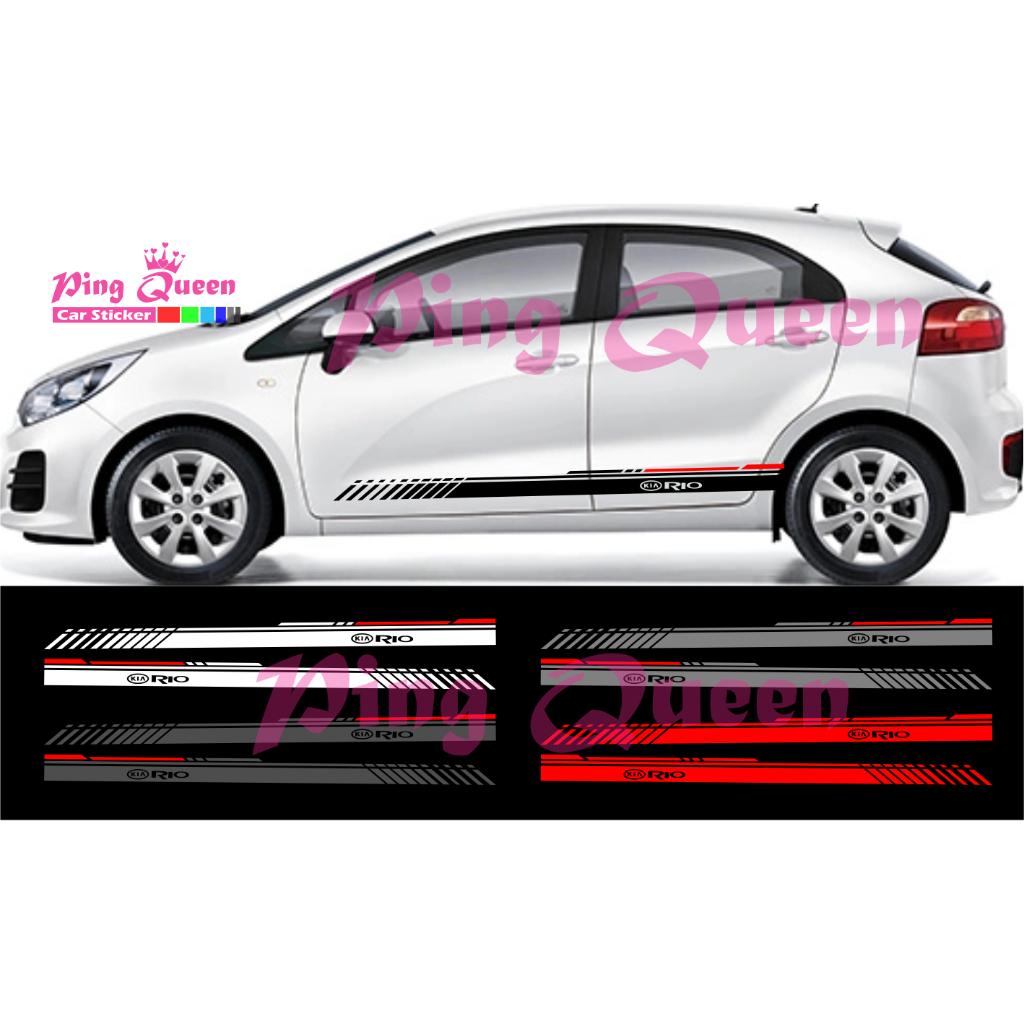 Sticker stiker mobil Rio striping sticker list mobil Kia Rio