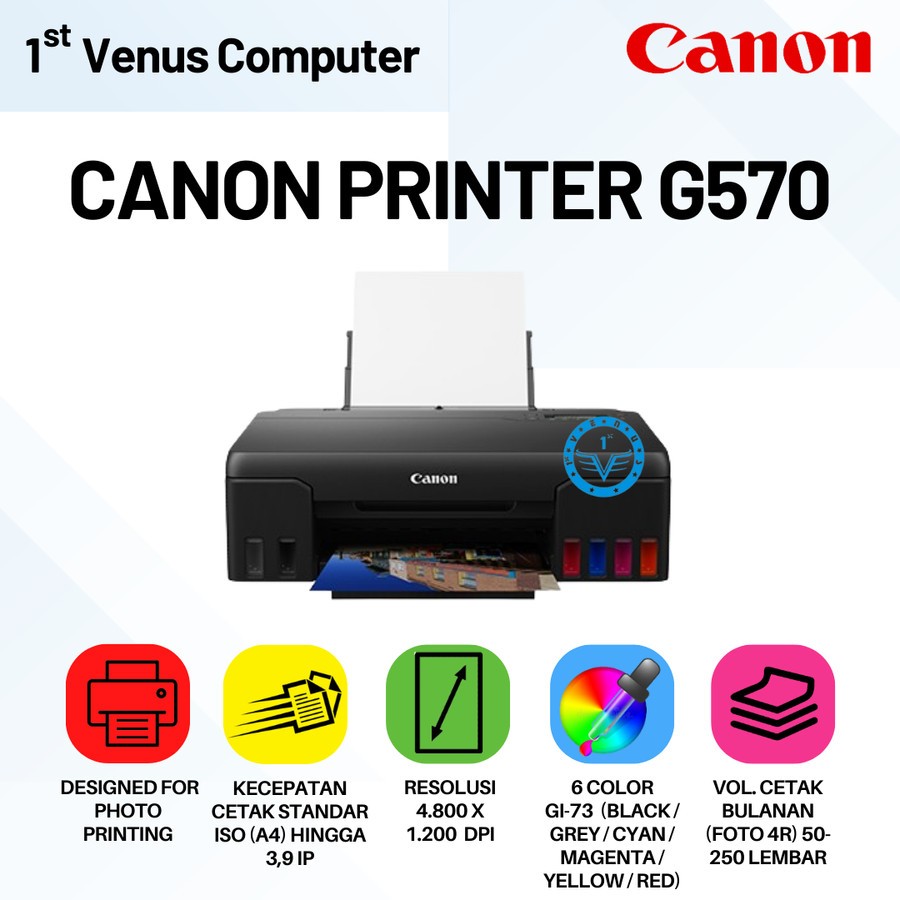 PRINTER CANON PIXMA G570 INKTANK WIFI FOTO PRINTER 6 WARNA / CANON G570 / PRI19-CAN