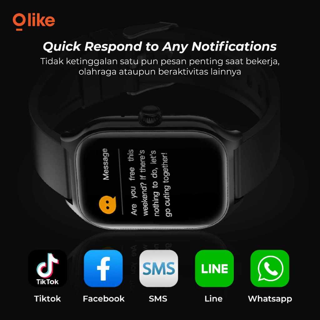 [CUCI GUDANG] OLIKE W11 Plus  HW56 Smartwatch | Sport And Health Monitoring | Jam Tangan Pintar | Bluetooth Call   LIVE-5