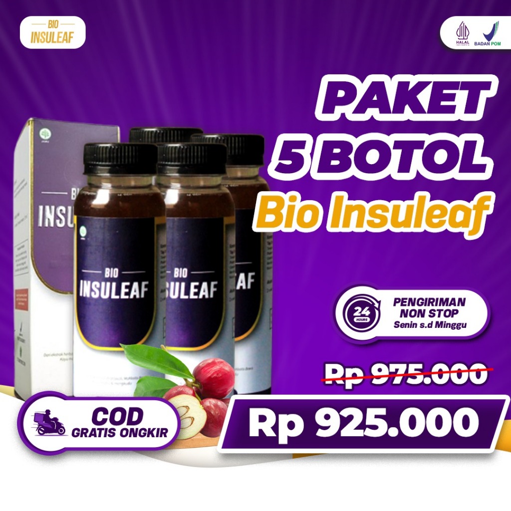 

Paket 5 Botol Bio Insuleaf - Solusi Atasi Kencing Manis, Diabetes