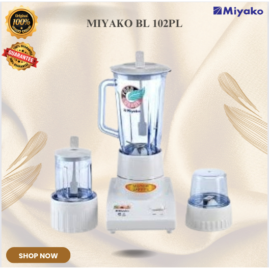 MIYAKO BLENDER 3IN1 BL 102PL BLENDER PLASTIK/BL102PL/BL102PL/BL102PL/BL 102 PL/ORIGINALGARANSI RESMI