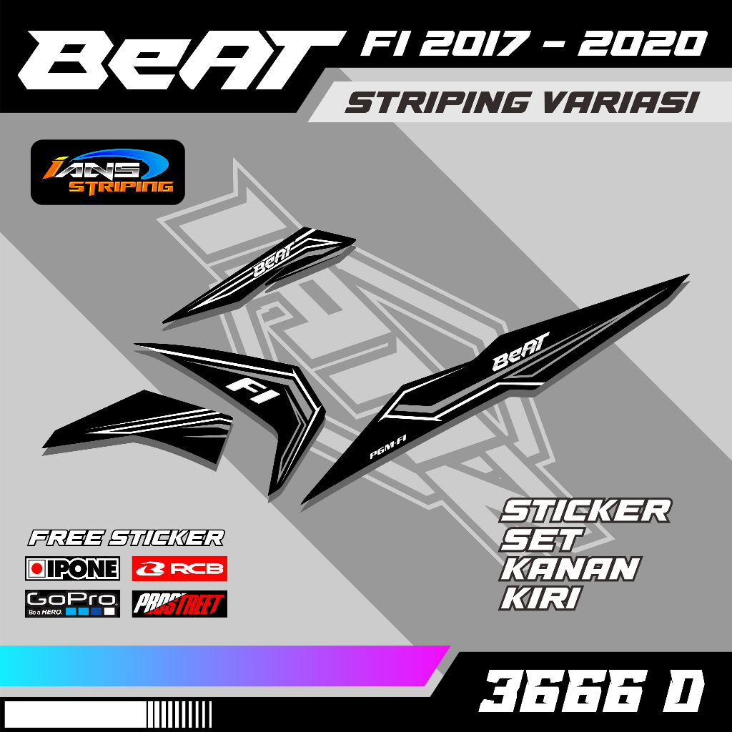 BJ 3666-STIKER SKOTLET MOTOR BEAT FI 2020 TERBARU-STIKER BEAT FI CUSTOM VARIASI MOTOR TERKINI