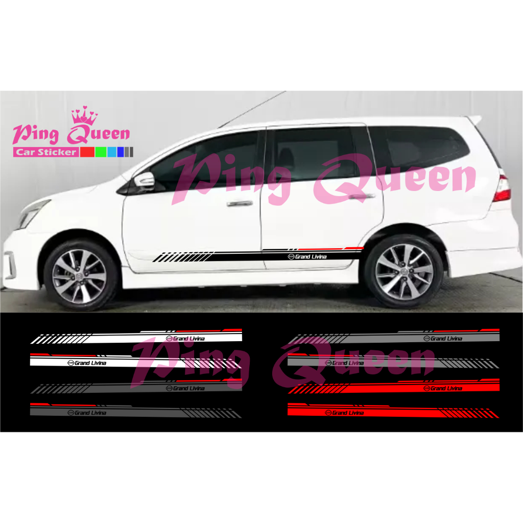Sticker stiker mobil Grand Livina striping sticker list mobil Nissan Grand Livina