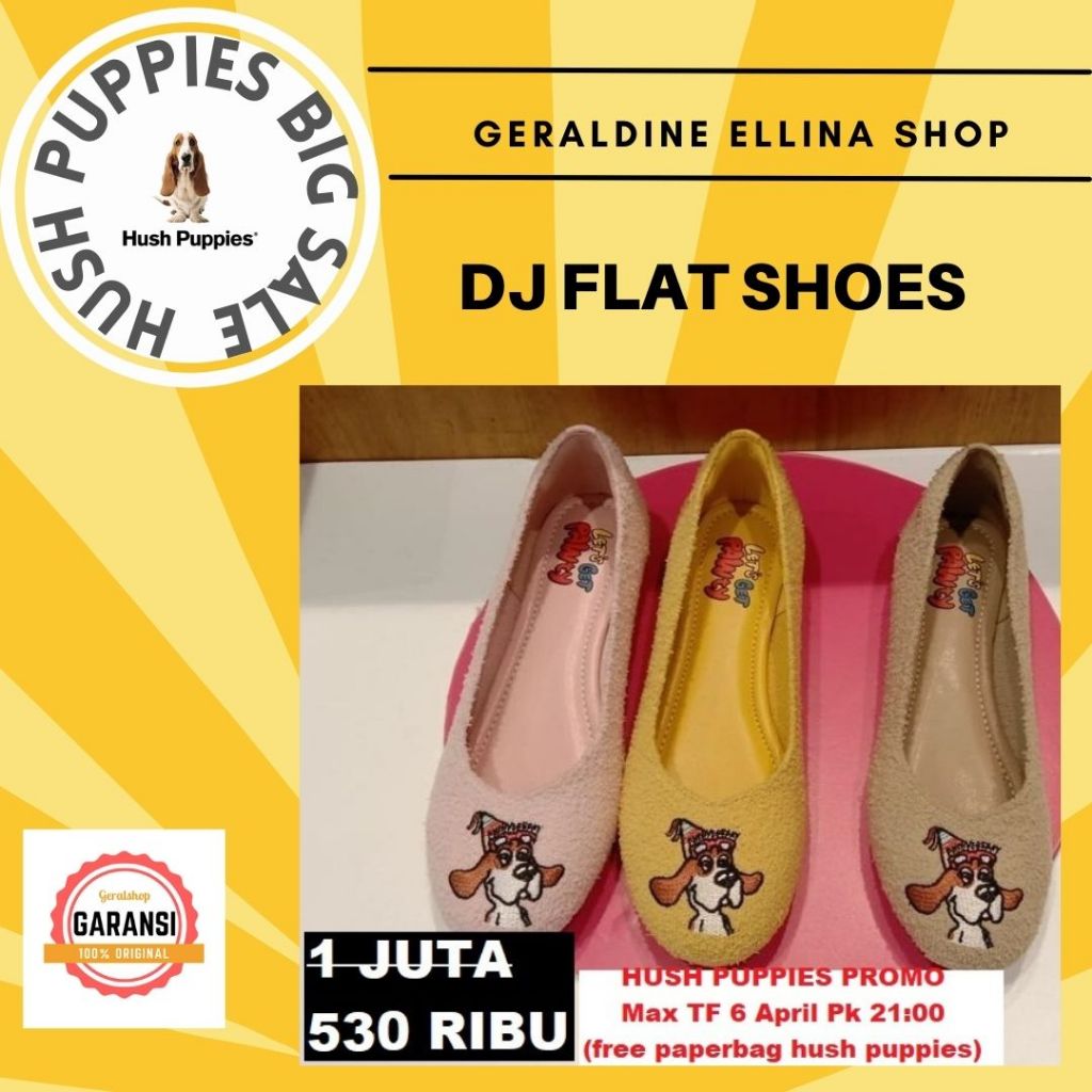 Sepatu flat wanita Hush Puppies 100% original sale DJ