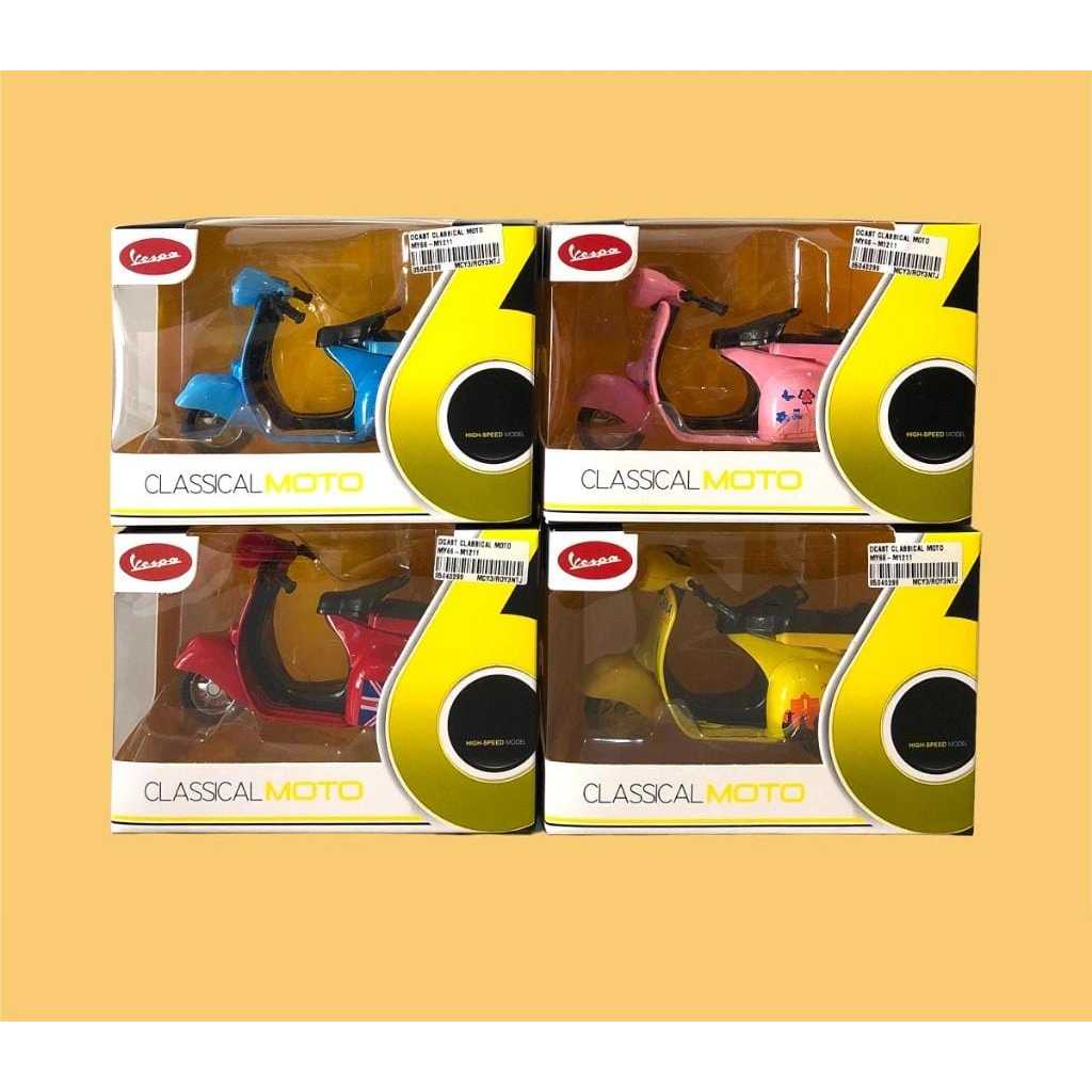 Diecast Motor Vespa Classic / Replika Miniatur Motor Scooter Vespa / Classical Moto