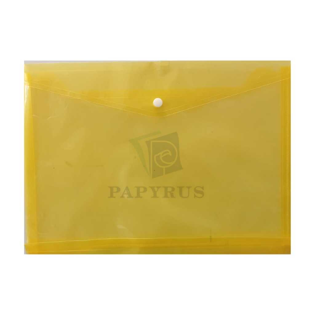 MAP PLASTIK KANCING / MAP KANCING PUNGGUNG / DOCUMENT BAG / MAP KANCING FOLIO JENIA KUNING