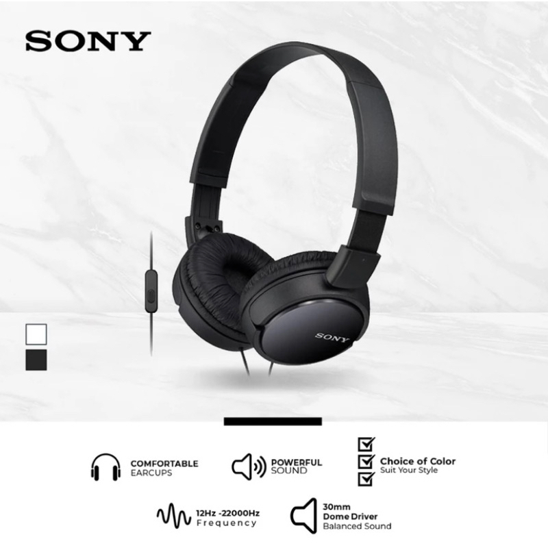 Earphone Sony MDR-ZX110AP Black Original by Sony