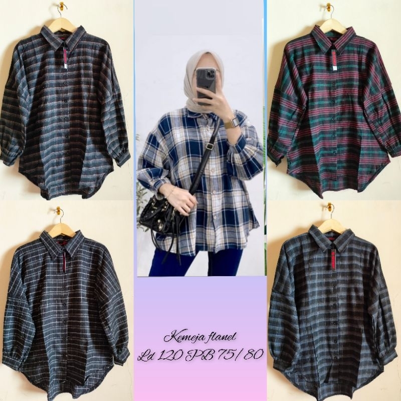 Kemeja flanel JEVANNI kotak kotak wanita