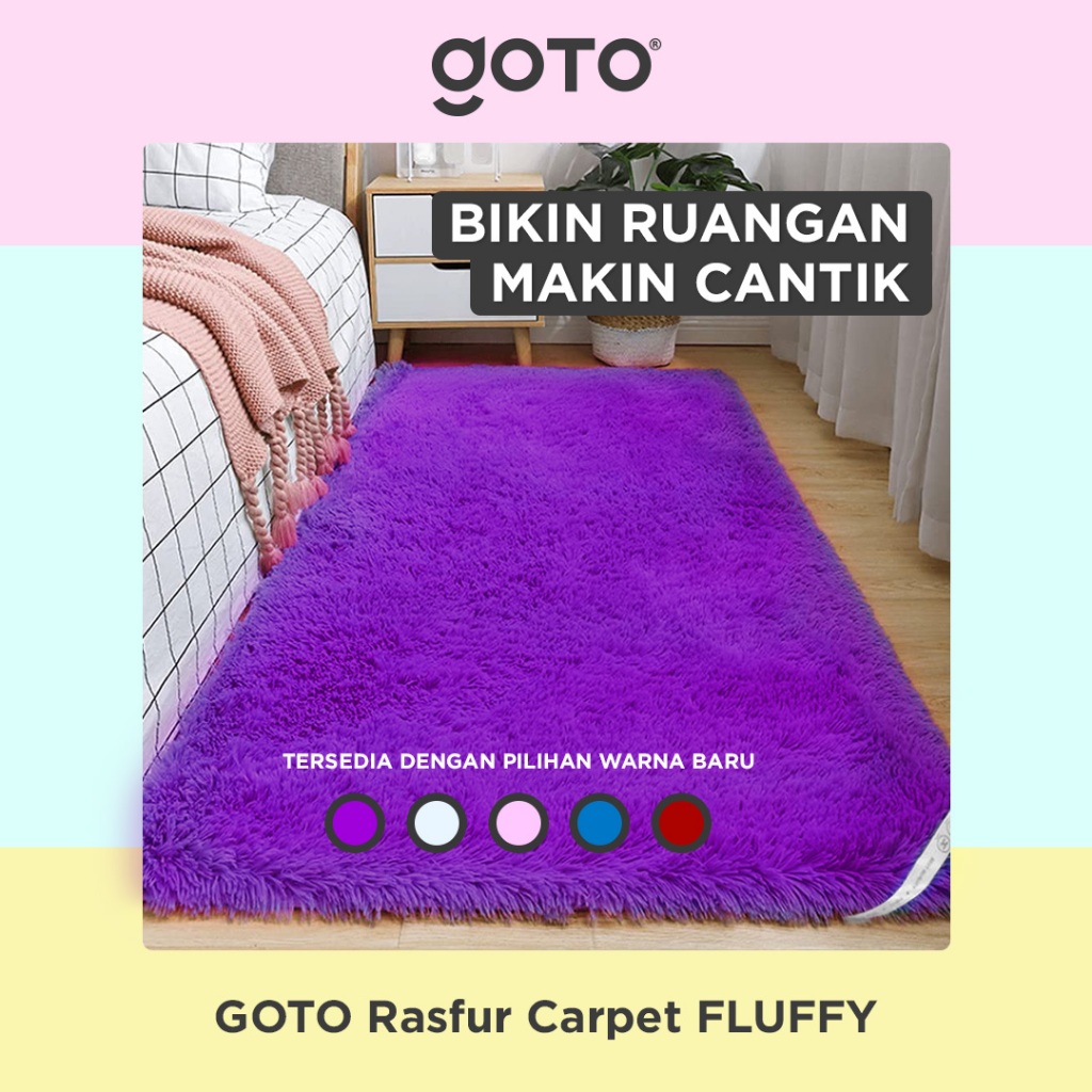 Goto Fluffy Rasfur Carpet Karpet Lantai Bulu Tebal Alas Duduk