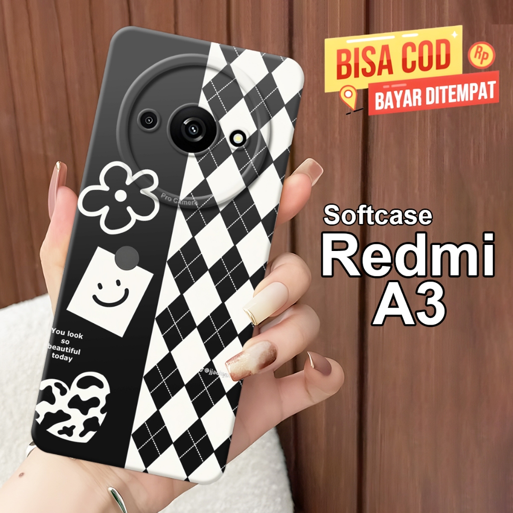 Softcase Xiaomi Redmi A3 Terbaru - GIS20 - Softcase Xiaomi Redmi A3 - Fashion Case Lucu Motif Catur 