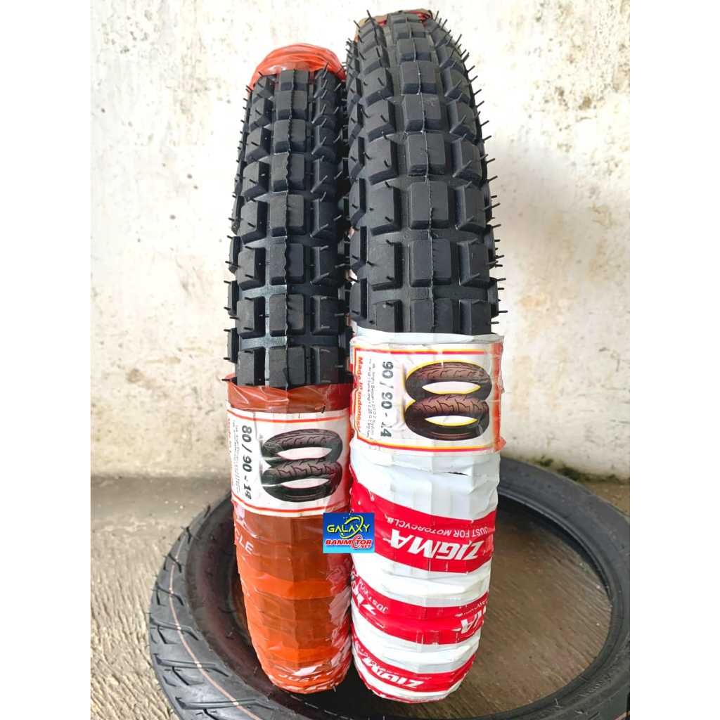 SEPASANG Ban Trail Zigma 80/90-14 dan 90/90-14 Ring 14 ban 80/90-14 ban trail ban 90/90-14 ban motor