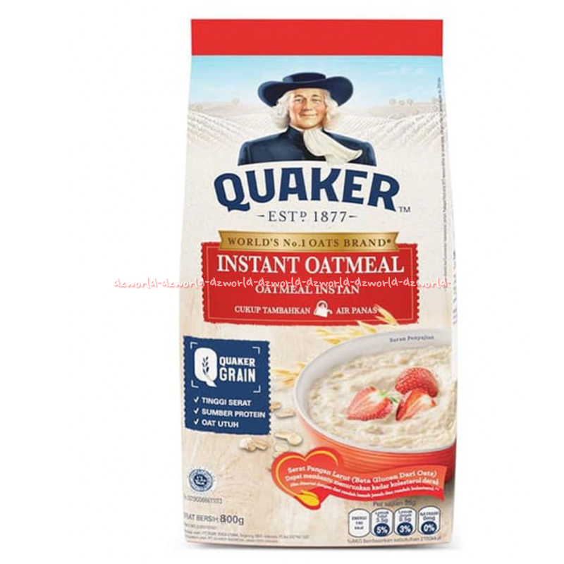 

Quaker Instant 800gr Oatmeal Instan Kuarker Kuaker Sereal Tepung Bubuk Instan Oat Meal Kemasan Pouch Quakers