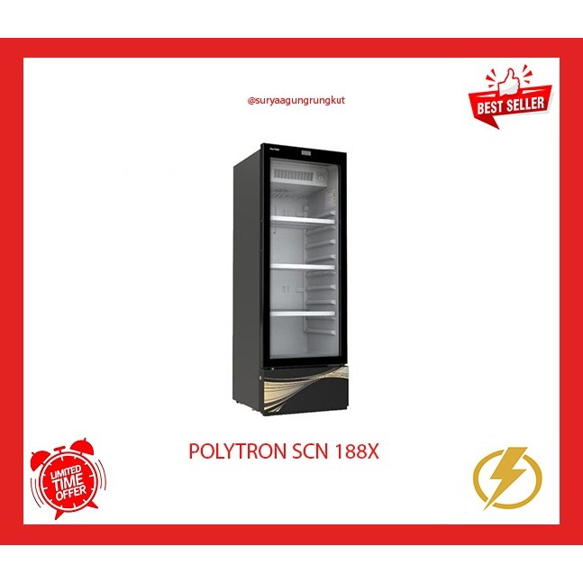 PENDINGIN / SHOWCASE POLYTRON 180 LITER 190 WATT - SCN 188 X
