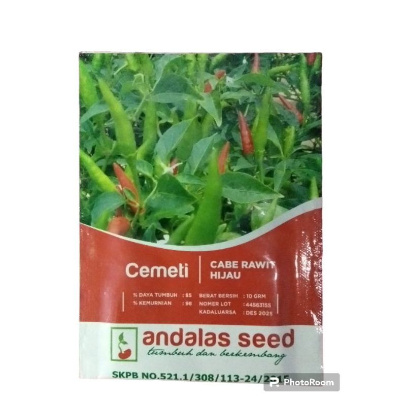 benih cabai cemeti/cabe rawit hijau 10gram