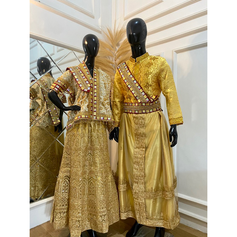 BAJU PENGANTIN ADAT BUGIS/MAKASSAR MODERN HARGA FULLSET WARNA KREM MAROON