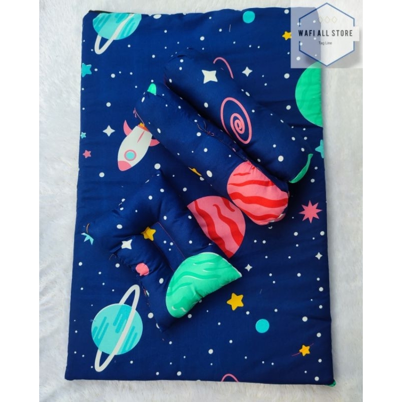 1 Set matras bayi newborn ukuran 70x50 cm free bantal guling ada resleting